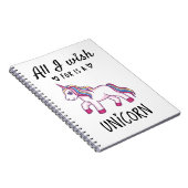 Ik wens alleen een Unicorn Notitieboek (Rechterzijde)