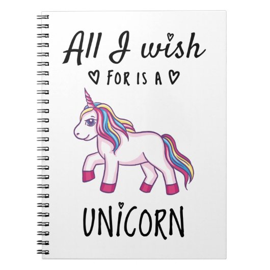 Ik wens alleen een Unicorn Notitieboek (Voorkant)