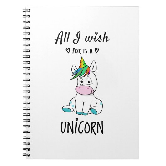 Ik wens alleen een Unicorn Notitieboek (Voorkant)