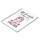 Ik wens alleen een Unicorn Notitieboek (Linkerzijde)