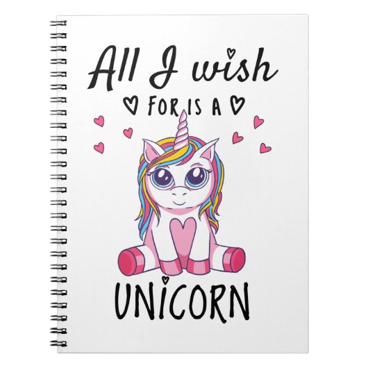 Ik wens alleen een Unicorn Notitieboek (Voorkant)