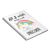 Ik wens alleen een Unicorn Notitieboek (Rechterzijde)