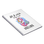 Ik wens alleen een Unicorn Notitieboek (Rechterzijde)