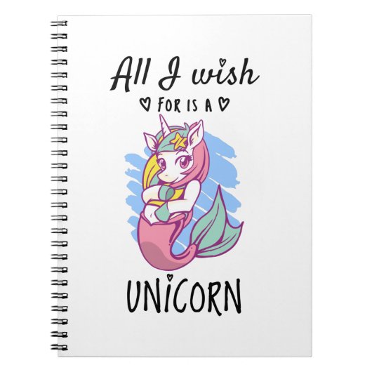 Ik wens alleen een Unicorn Notitieboek (Voorkant)