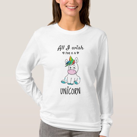 Ik wens alleen een Unicorn T-shirt (Voorkant)