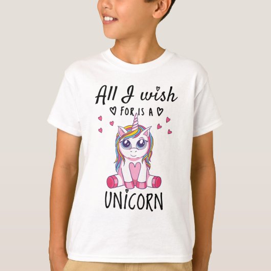 Ik wens alleen een Unicorn T-shirt (Voorkant)