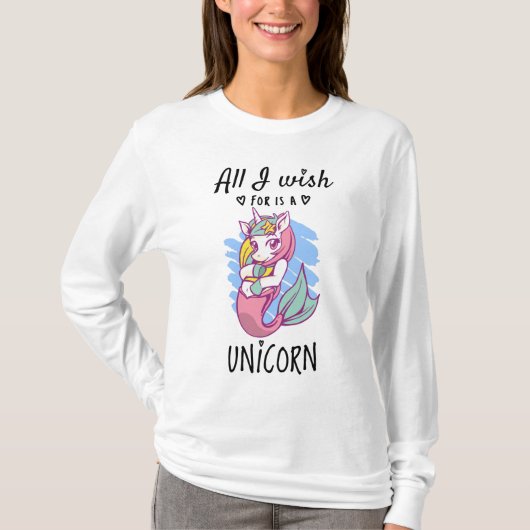 Ik wens alleen een Unicorn T-shirt (Voorkant)