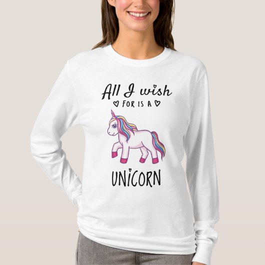 Ik wens alleen een Unicorn T-shirt (Voorkant)