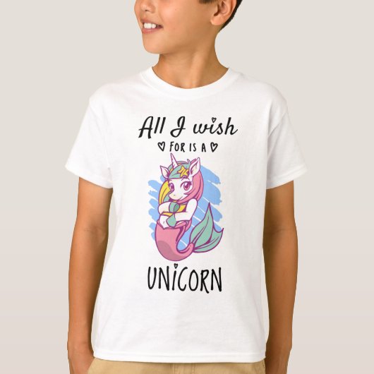 Ik wens alleen een Unicorn T-shirt (Voorkant)