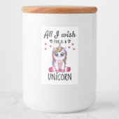 Ik wens alleen een Unicorn Voedselcontainer Etiket (Voorkant)