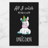 Ik wens alleen een Unicorn Voedselcontainer Etiket (Enkel label)