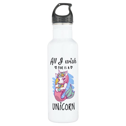 Ik wens alleen een Unicorn Waterfles (Voorkant)