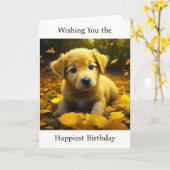 Ik wens je de gelukkigste verjaardag | Schattigee  Kaart (Gele Bloem)