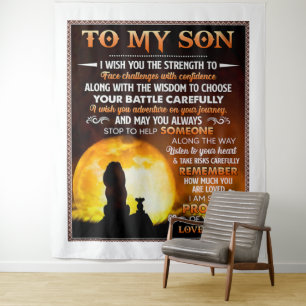 Ik wens je de kracht - lion Dad to Son Wandkleed