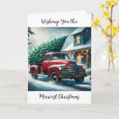 Ik wens je de vrolijkste kerst |  vrachtwagen kaart (Gele Bloem)