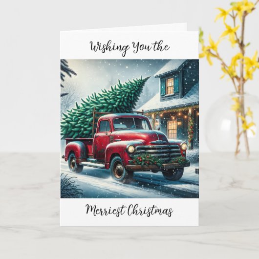 Ik wens je de vrolijkste kerst |  vrachtwagen kaart (Gele Bloem)