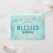 Ik wens je een BLESSED Birthday! Kaart (Voorkant / Achterkant in situ)