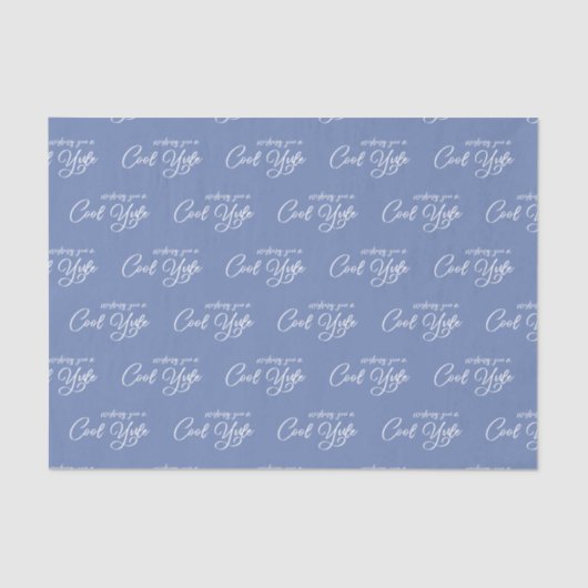 Ik wens je een cool yule blauw wit vakantiepatroon tissuepapier (Voorkant)