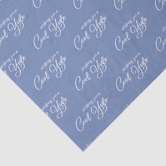 Ik wens je een cool yule blauw wit vakantiepatroon tissuepapier (Detail)