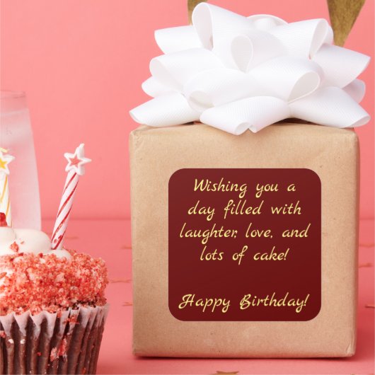 Ik wens je een dag vol lach, liefde,... vierkante sticker (Feest)