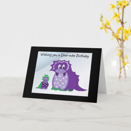 Ik wens je een Dino-mite... Kaart (Gele Bloem)