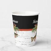 Ik wens je een echt vliegende vismas, kerstforel papieren bekers (Links)