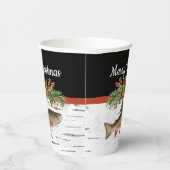 Ik wens je een echt vliegende vismas, kerstforel papieren bekers (Rechts)