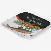 Ik wens je een echt vliegende vismas, kerstforel papieren bordje (Gebogen)