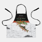 Ik wens je een echt vliegende vismas, kerstforel schort (Voorkant)