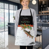 Ik wens je een echt vliegende vismas, kerstforel schort