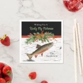 Ik wens je een echt vliegende vismas, kerstforel servet (Insitu)