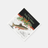 Ik wens je een echt vliegende vismas, kerstforel servet (Hoek)