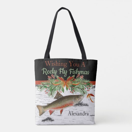 Ik wens je een echte vliegende vrouw, forel tote bag (Achterkant)