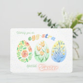 Ik wens je een eierstralen speciale paasbloem feestdagenkaart (Staand voorkant)