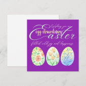 Ik wens je een eitje-gewone paasbloem feestdagenkaart (Voorkant / Achterkant)