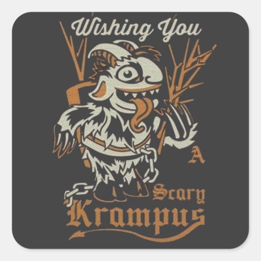 Ik wens je een enge Krampus Vierkante Sticker (Voorkant)