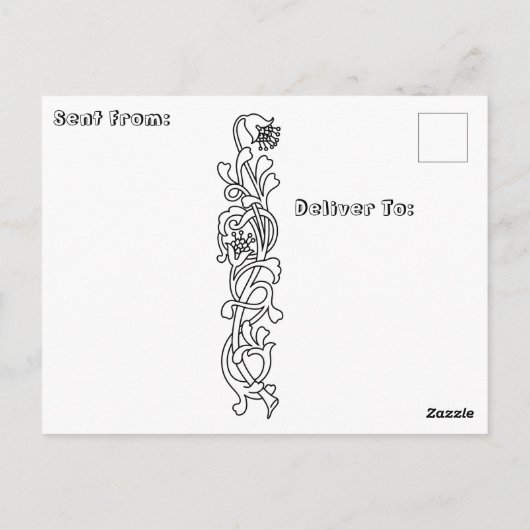 Ik wens je een fijne dag | kleurplaat briefkaart (Achterkant)