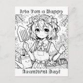 Ik wens je een fijne dag | kleurplaat briefkaart (Voorkant)