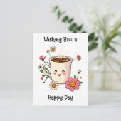 Ik wens je een fijne dag | Schattigee vriendschap Briefkaart (Staand voorkant)