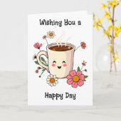 Ik wens je een fijne dag | Schattigee vriendschap Kaart (Gele Bloem)