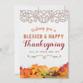 Ik wens je een fijne en fijne Thanksgiving Kaart (Voorkant)