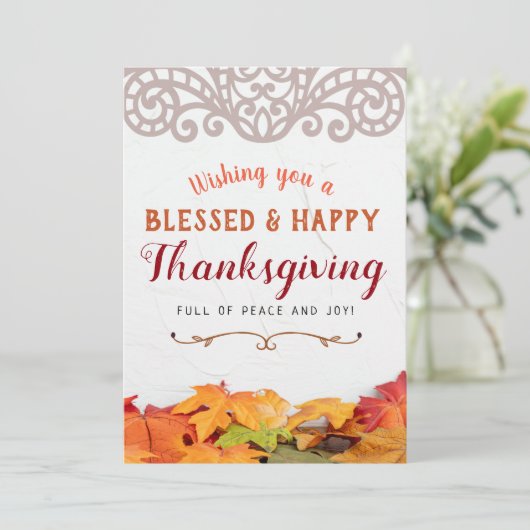 Ik wens je een fijne en fijne Thanksgiving Kaart (Staand voorkant)