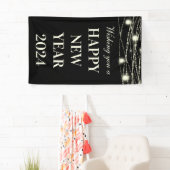 Ik wens je een gelukkig nieuwjaar verlichting pott spandoek (Insitu)