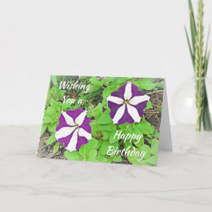 Ik wens je een gelukkige verjaardag Paars Petunia Kaart