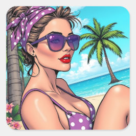 Ik wens je een geweldige zomer | Gezegde Hi Vierkante Sticker