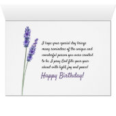 Ik wens je een Gezegende verjaardag met Lavender (Binenzijde Horizontaal (Onderkant))
