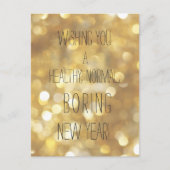 Ik wens je een gezond, normaal, saai nieuwjaar! briefkaart (Voorkant)