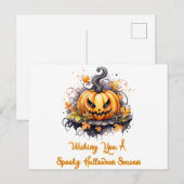 Ik wens je een griezelig Halloween seizoen Feestdagenkaart (Voorkant / Achterkant)