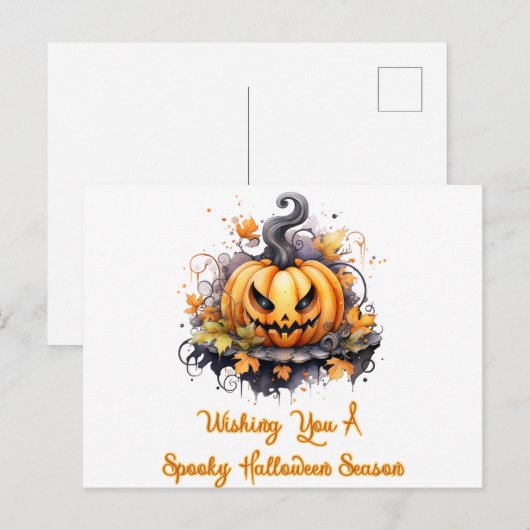 Ik wens je een griezelig Halloween seizoen Feestdagenkaart (Voorkant / Achterkant)