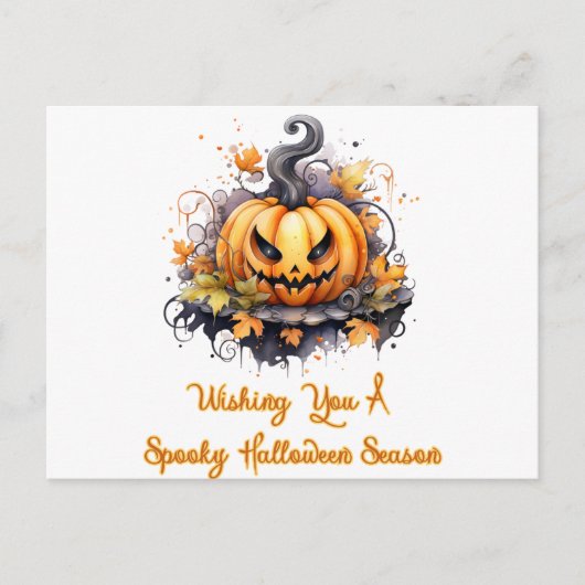Ik wens je een griezelig Halloween seizoen Feestdagenkaart (Voorkant)